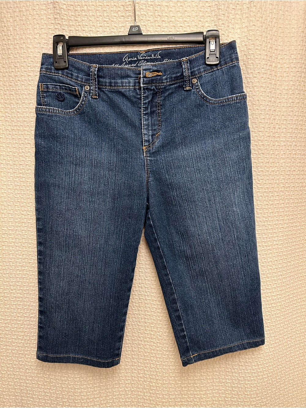 Gloria Vanderbilt Dark Blue Denim Cropped Jeans Capri